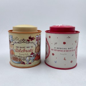 Tinplate Round Tea Caddy Snack Box Box Box